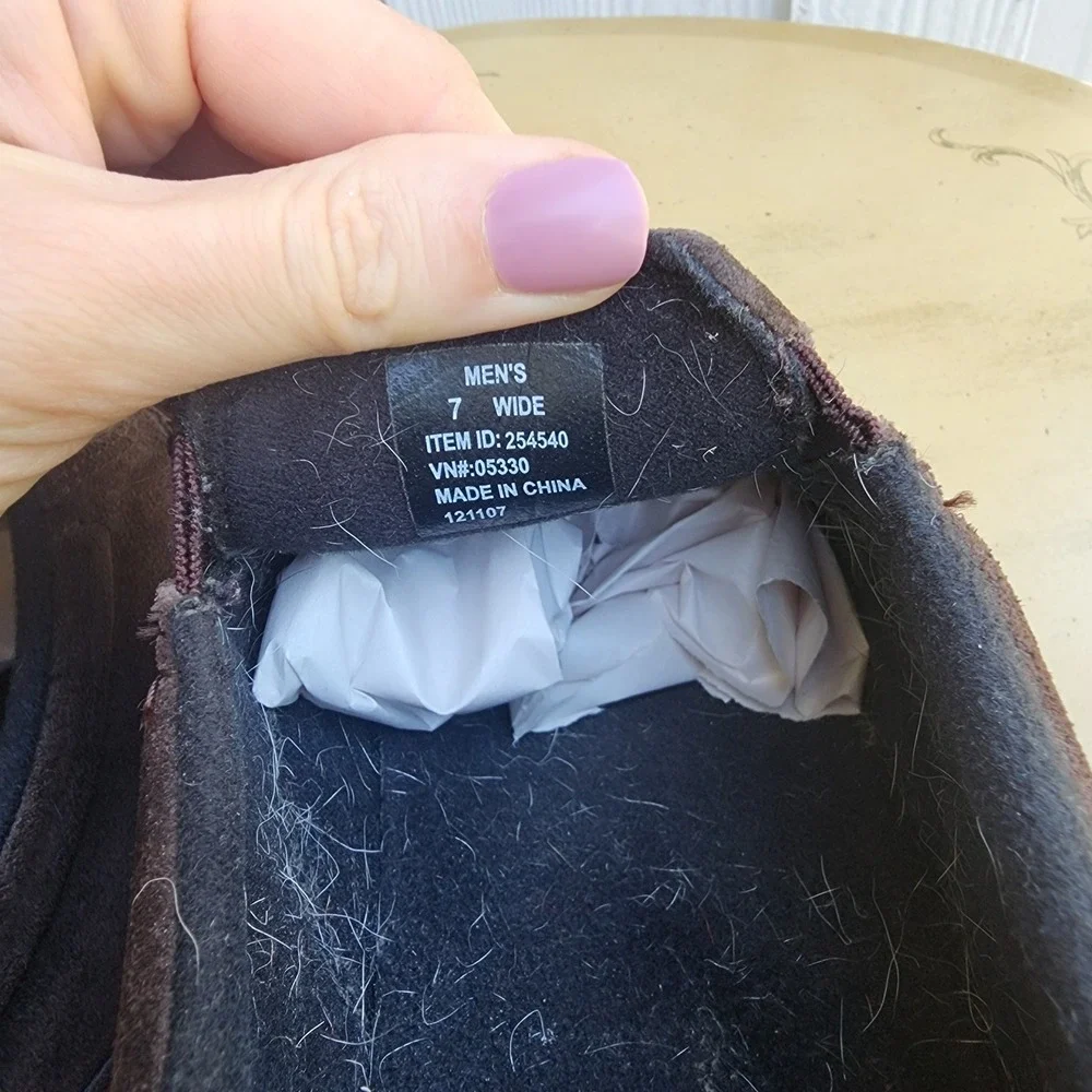 LL Bean US 7 Wide‎ Brown Suede Comfort Slip On Walking Casual Shoes Minimalist
